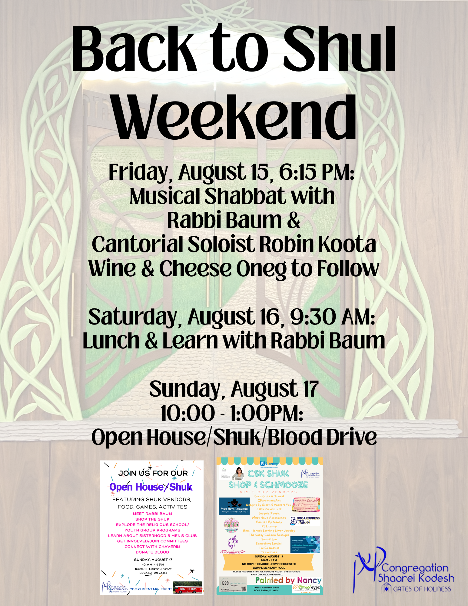 Back to Shul Weekend